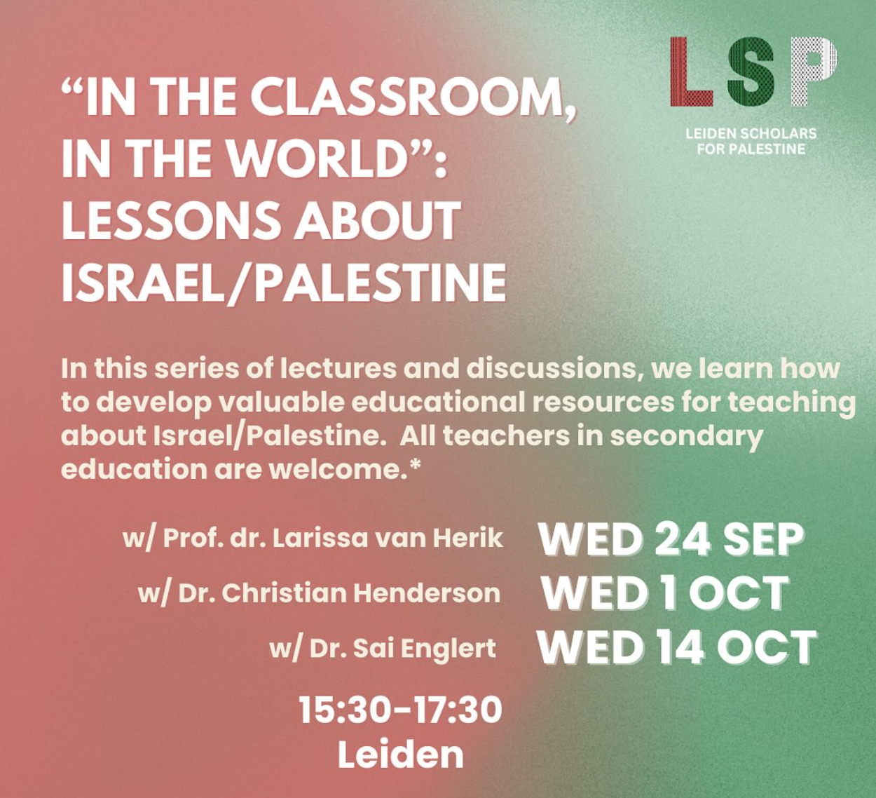 In the Classroom, in the World: Lessons about Israel/Palestine